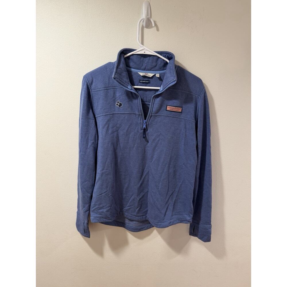 Vineyard Vines Sherpa Quarter Zip Women’s Small Blue TX logo